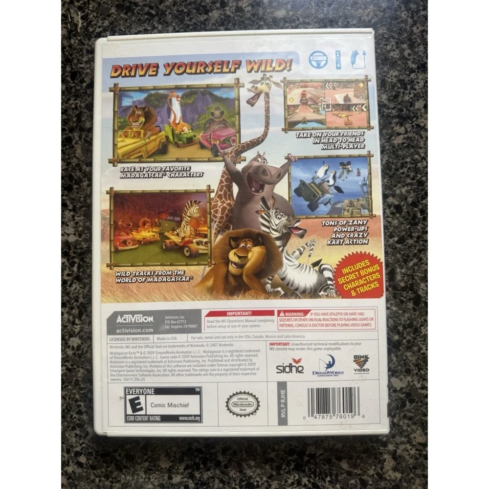 Madagascar Kartz (Nintendo Wii, 2009)‎ No Manual
